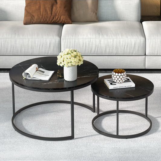 Anka Nesting Coffee Table Set of 2 Marble Effect