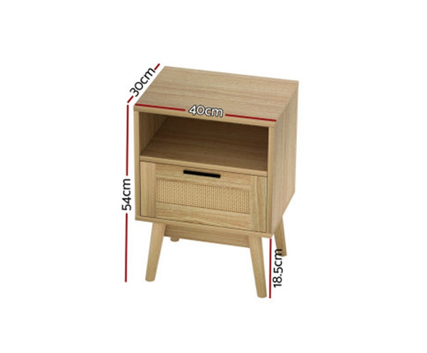 One drawer with shelf Bedside Table - NARAT01BS