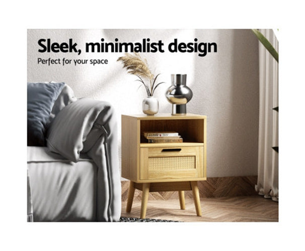 One drawer with shelf Bedside Table - NARAT01BS