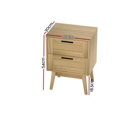 Two drawers Bedside Table - NARAT02BS