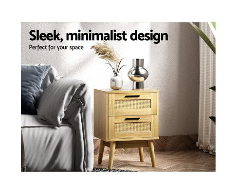 Two drawers Bedside Table - NARAT02BS