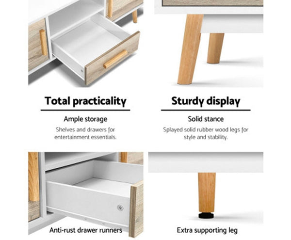 120cm CHIC Entertainment Unit with one drawer and two cabinet