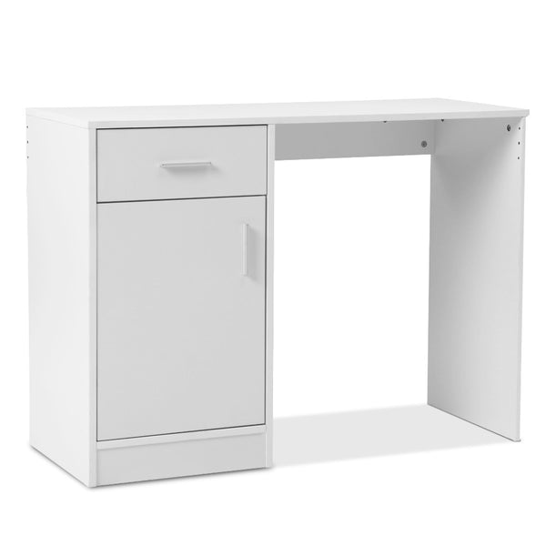 100cm one drawer Desk with a Cabinet - White - NA100DK