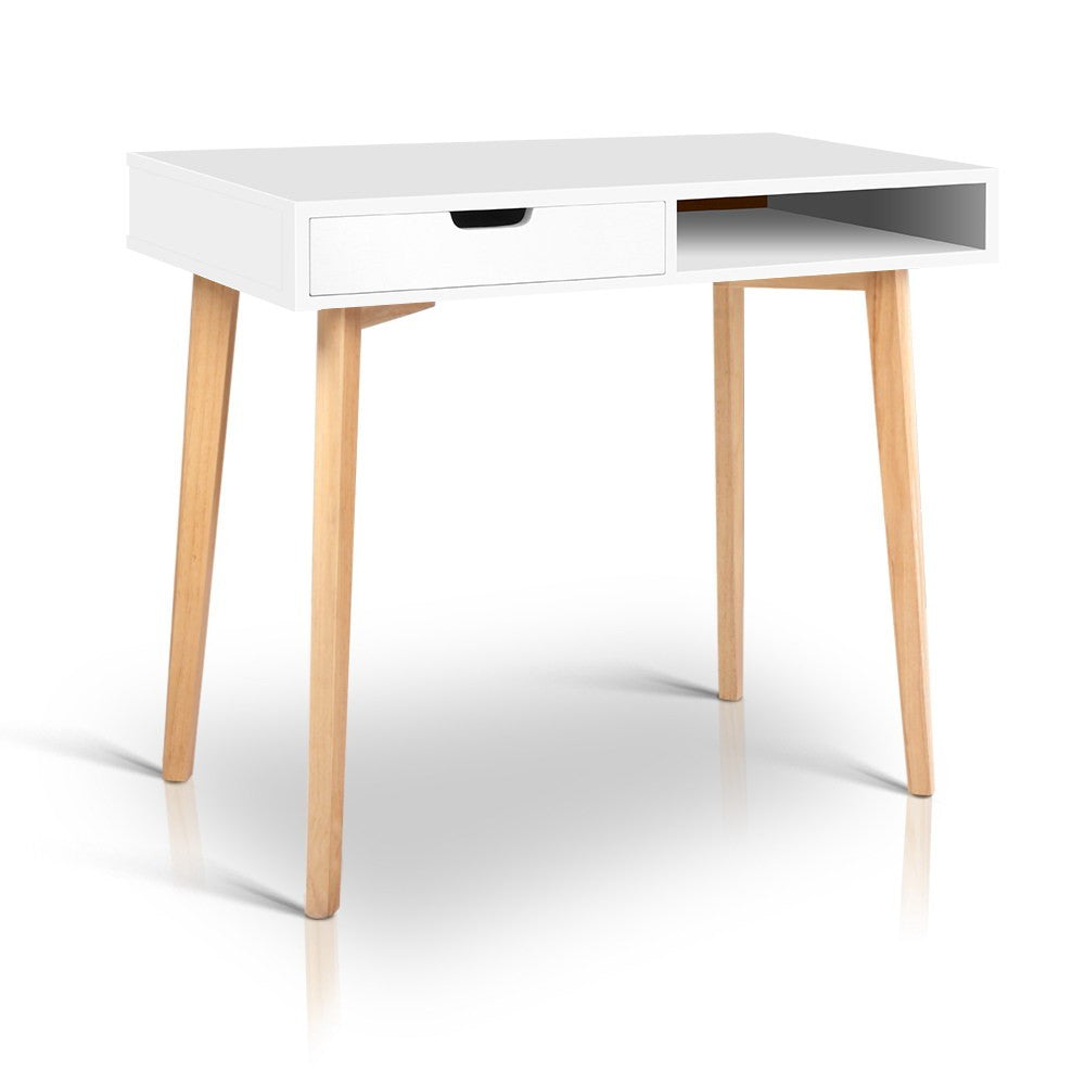 One drawer Scan Desk - White - NASCANDK-WH