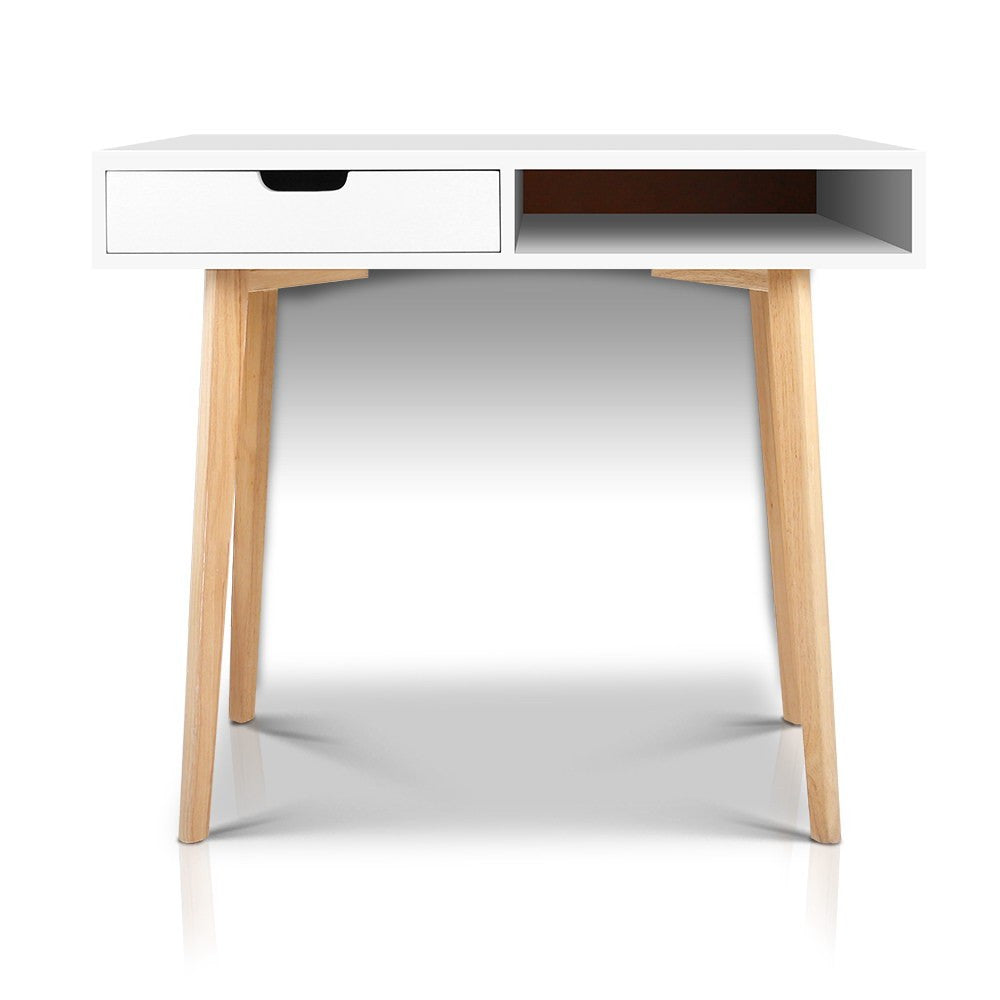 One drawer Scan Desk - White - NASCANDK-WH