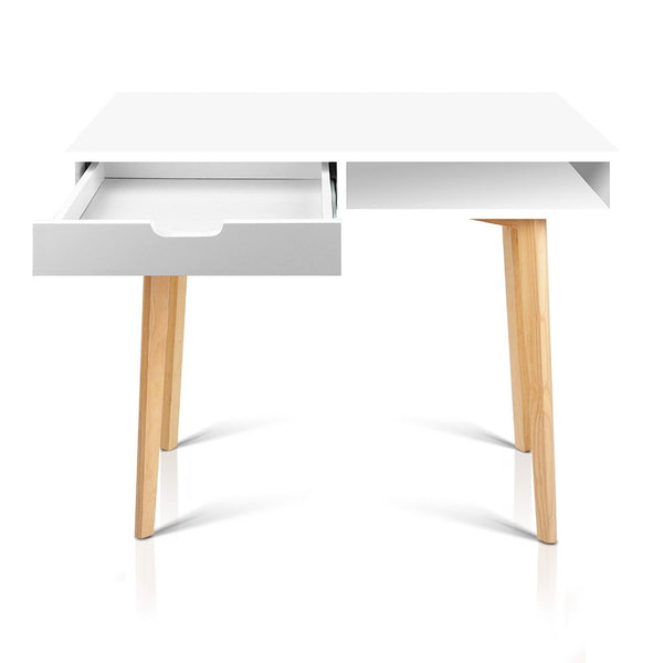 One drawer Scan Desk - White - NASCANDK-WH