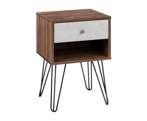 Anka One drawer industrial Bedside Table