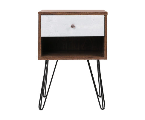 Anka One drawer industrial Bedside Table