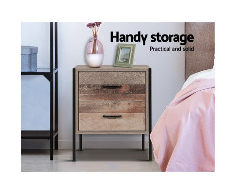 Anka Two drawers Bedside Table - NAG03BS