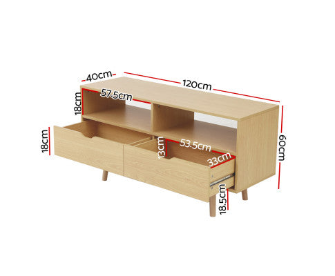 120cm Entertainment Unit with two large drawers - NAGTV