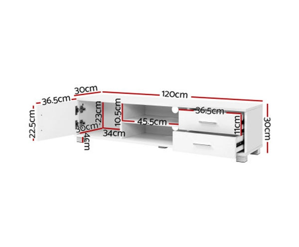 120cm Entertainment Unit with two drawers and one cabinet - NAL120ATV