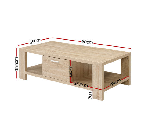 90cm MAXI Coffee Table with one drawer