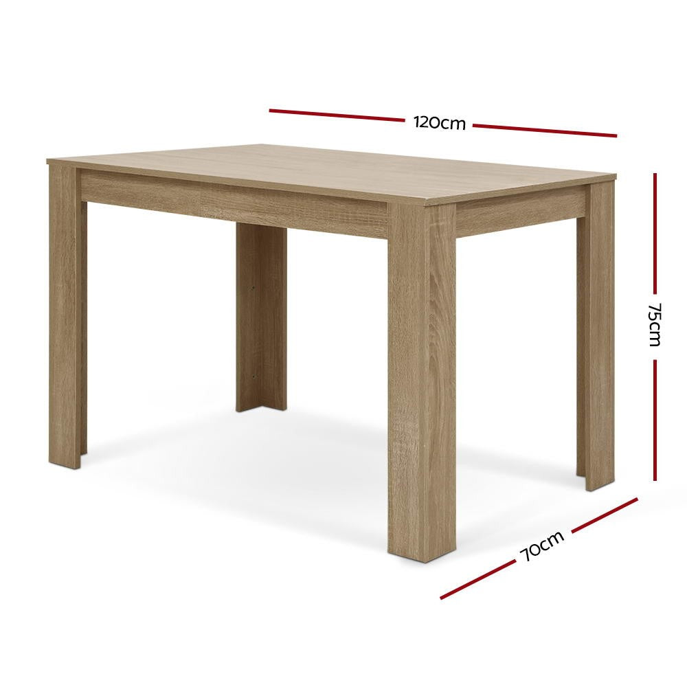 120cm 4 seater Rectangular NATU Dining Table - Oak - NATAB120DT-WD