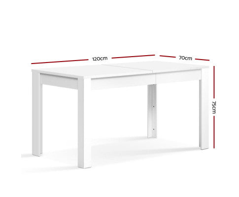 120cm 4 seater Rectangular NATU Dining Table - White - NATAB120DT-WH