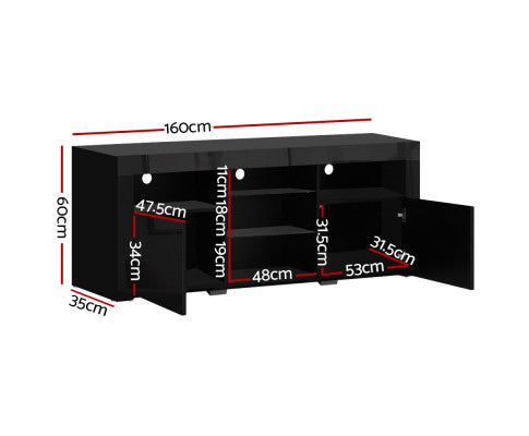 160cm LED Entertainment Unit - Black