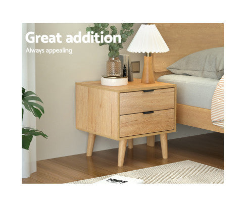 Two drawers Bedside Table - NAQ03BS