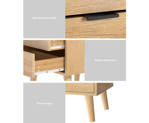 Two drawers Bedside Table - NAQ03BS