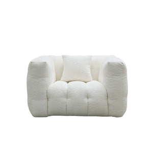 "MARIO" FASHION Sofa Armchair Boucle Fabric White