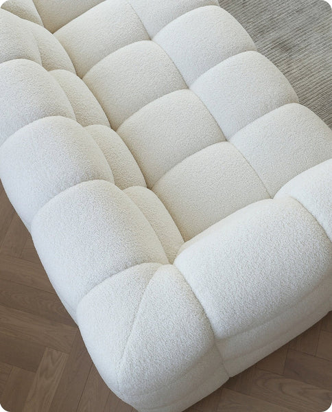 "MARIO" FASHION 2 Seater Sofa Boucle Fabric White