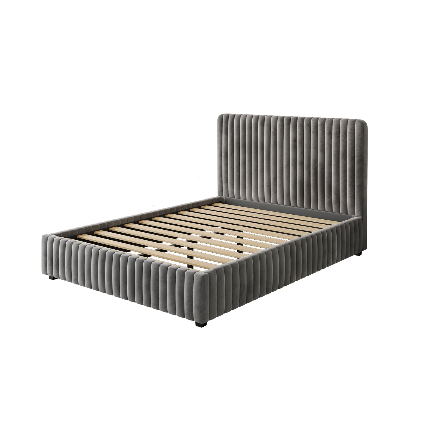 Anka Harp Bed Frame Neutral grey velvet -Queen