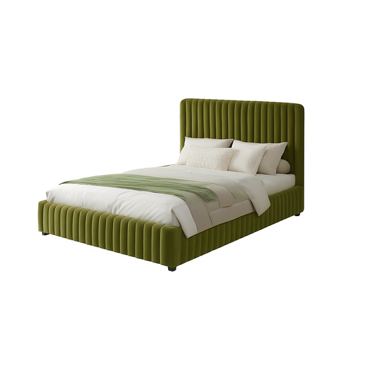 Anka Harp Bed Frame Green Velvet