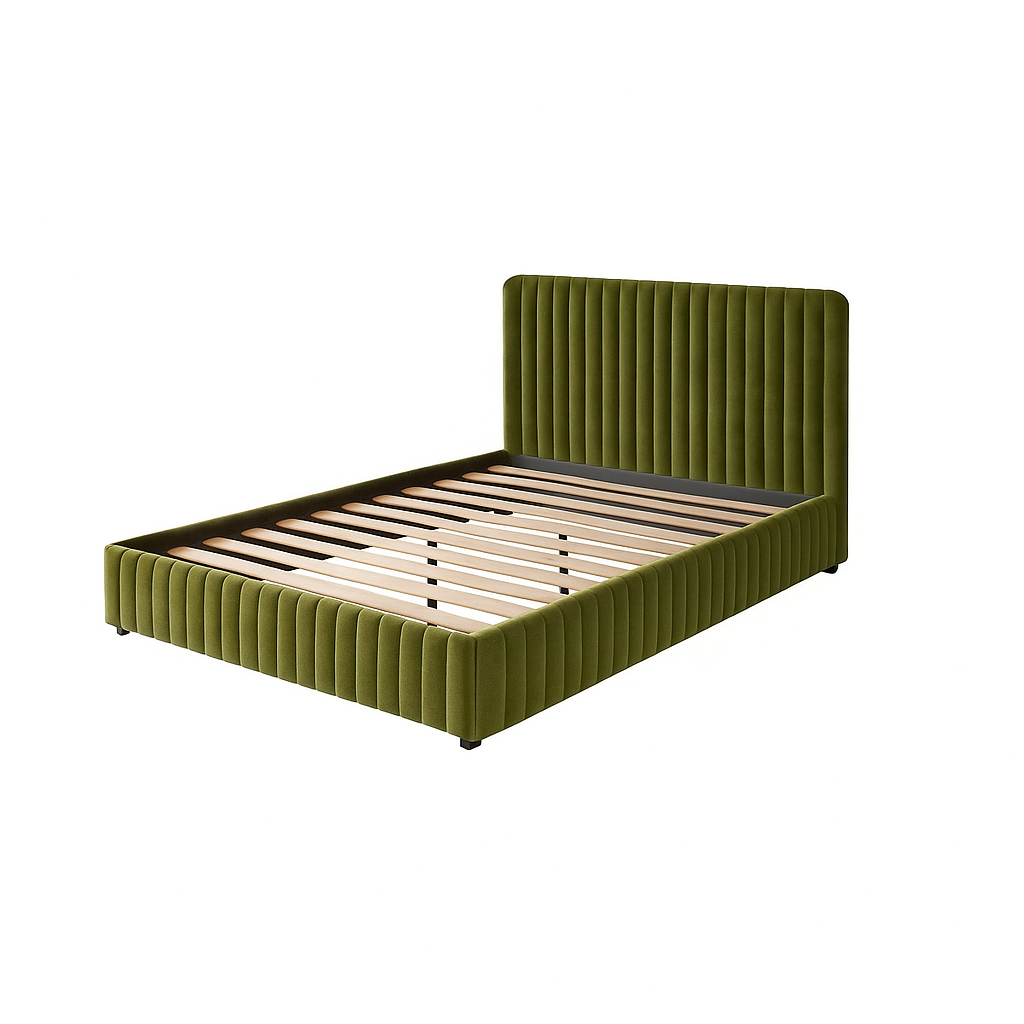 Anka Harp Bed Frame Green Velvet