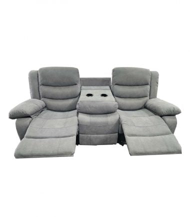 Manual Recliner Sofa - Blue Grey Fabric