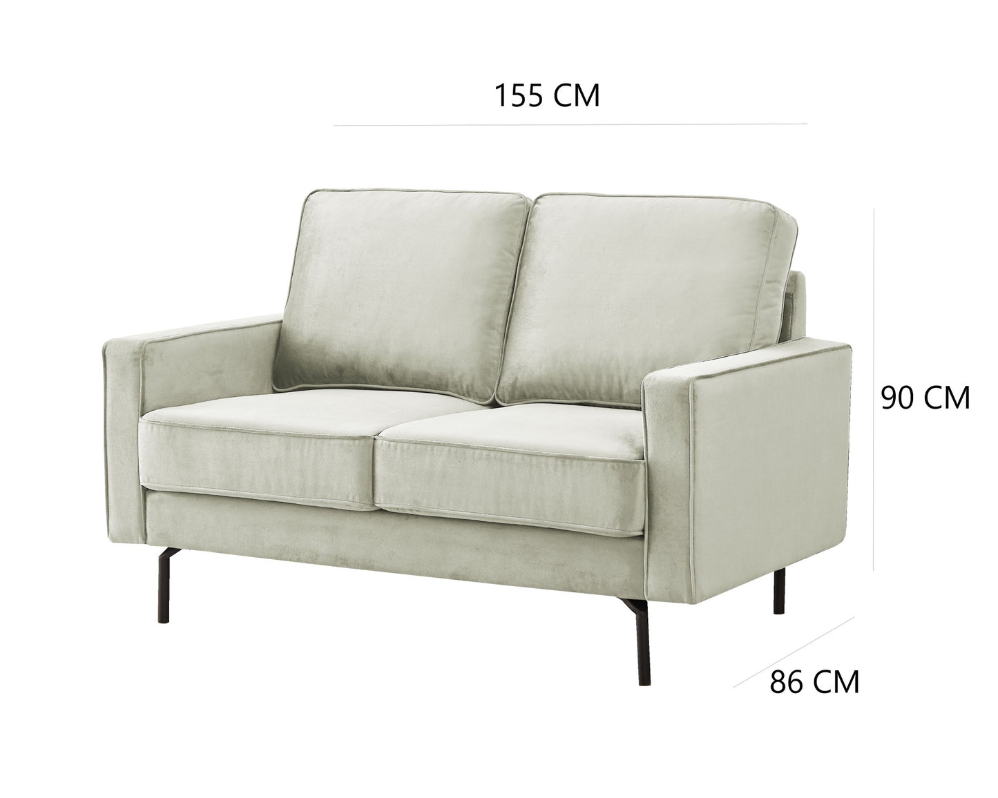 Anka Jessica Velvet sofa - Cream