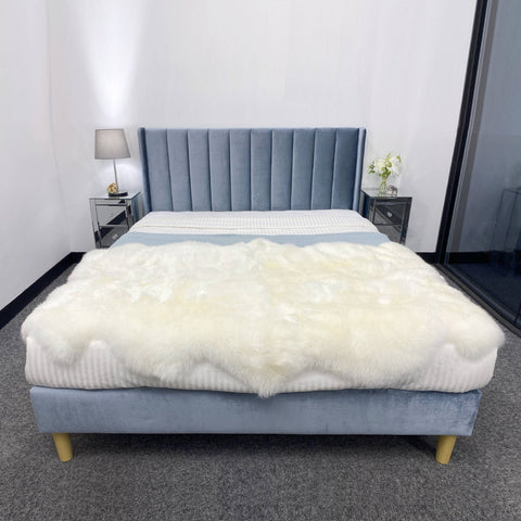 Anka Accordion Bed Frame - Blue Velvet