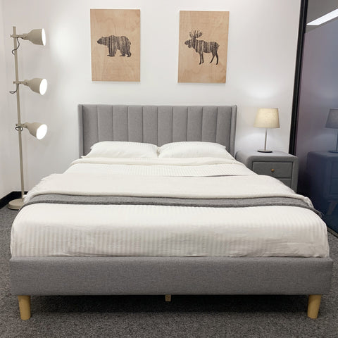 Anka Accordion Bed Frame - Grey Fabric