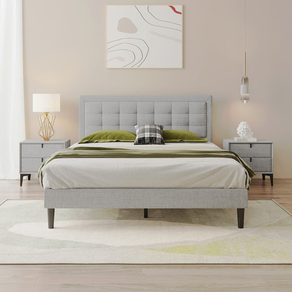 Anka Harmonica Grey Fabirc Bed Frame