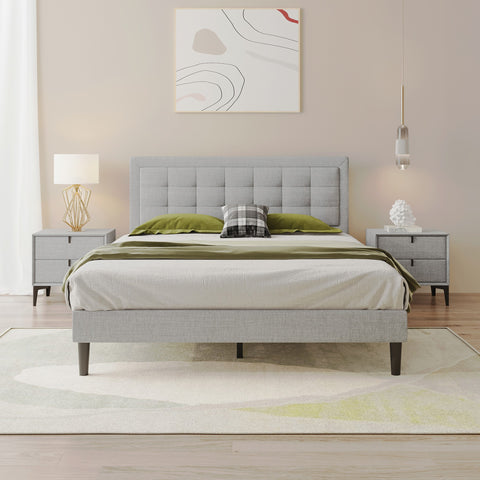 Anka Harmonica Grey Fabirc Bed Frame