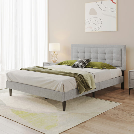 Anka Harmonica Grey Fabirc Bed Frame