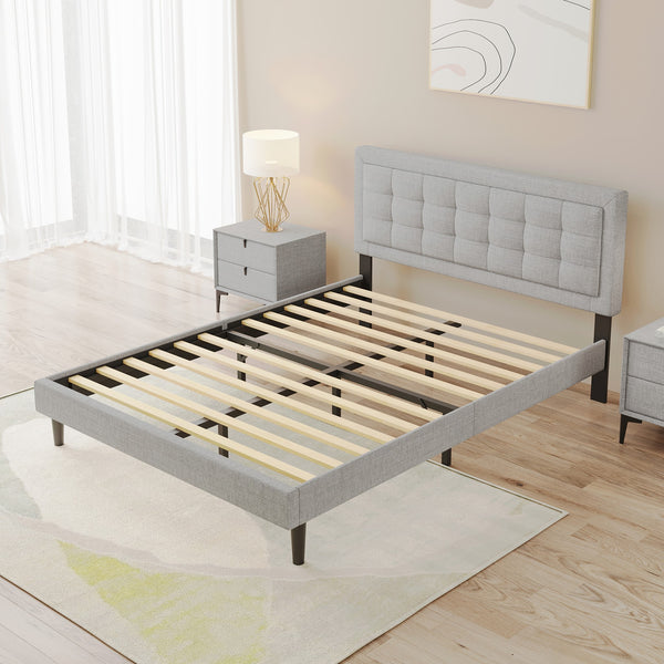 Anka Harmonica Grey Fabirc Bed Frame