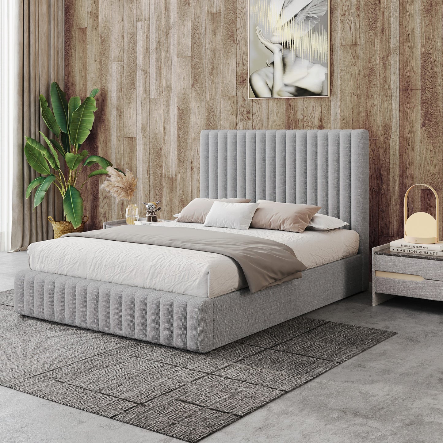 Anka Cello Grey Fabirc Bed Frame