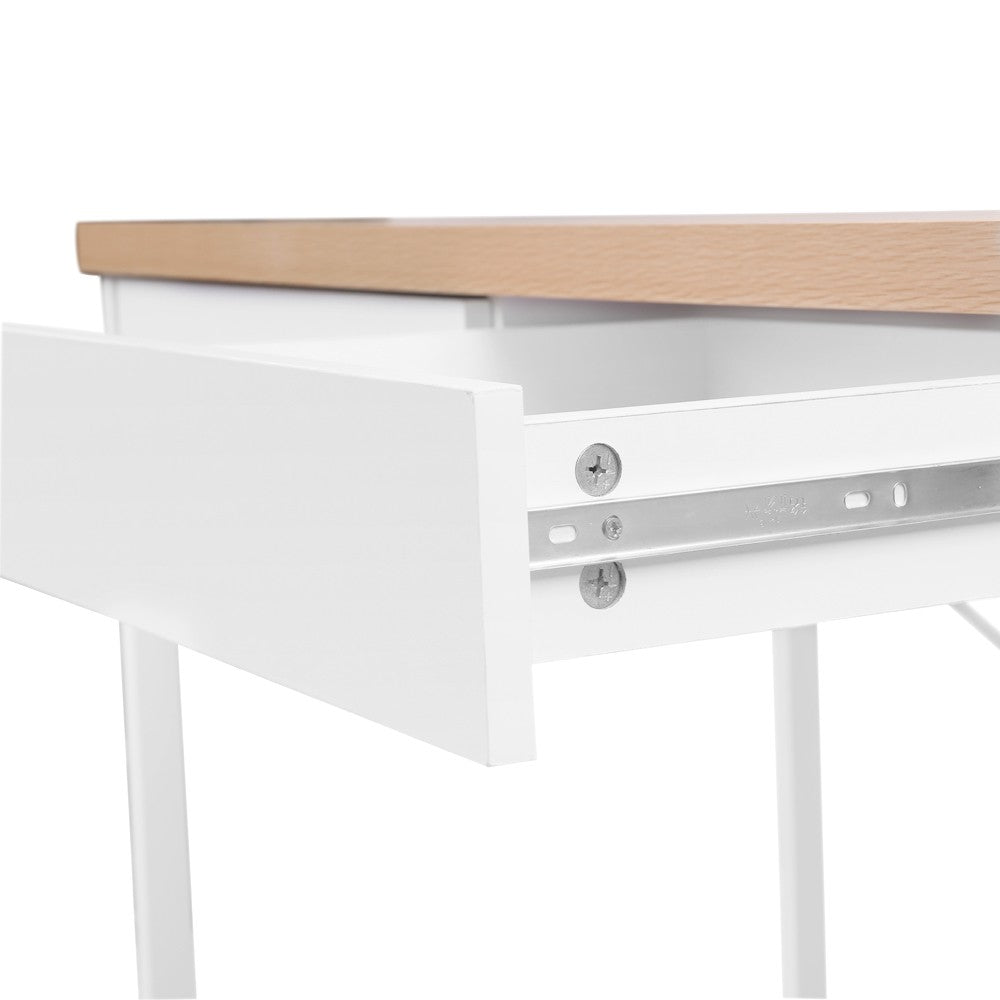 100cm Two drawers Desk - Oak & White NA118DK