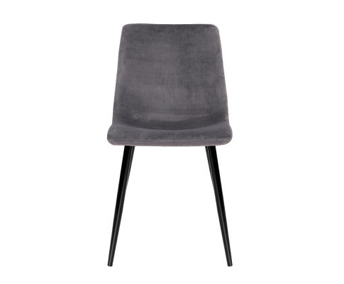 Square Back Dining Chair - Velvet Grey - NA03DC-VG