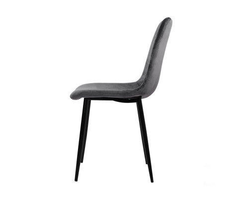 Square Back Dining Chair - Velvet Grey - NA03DC-VG