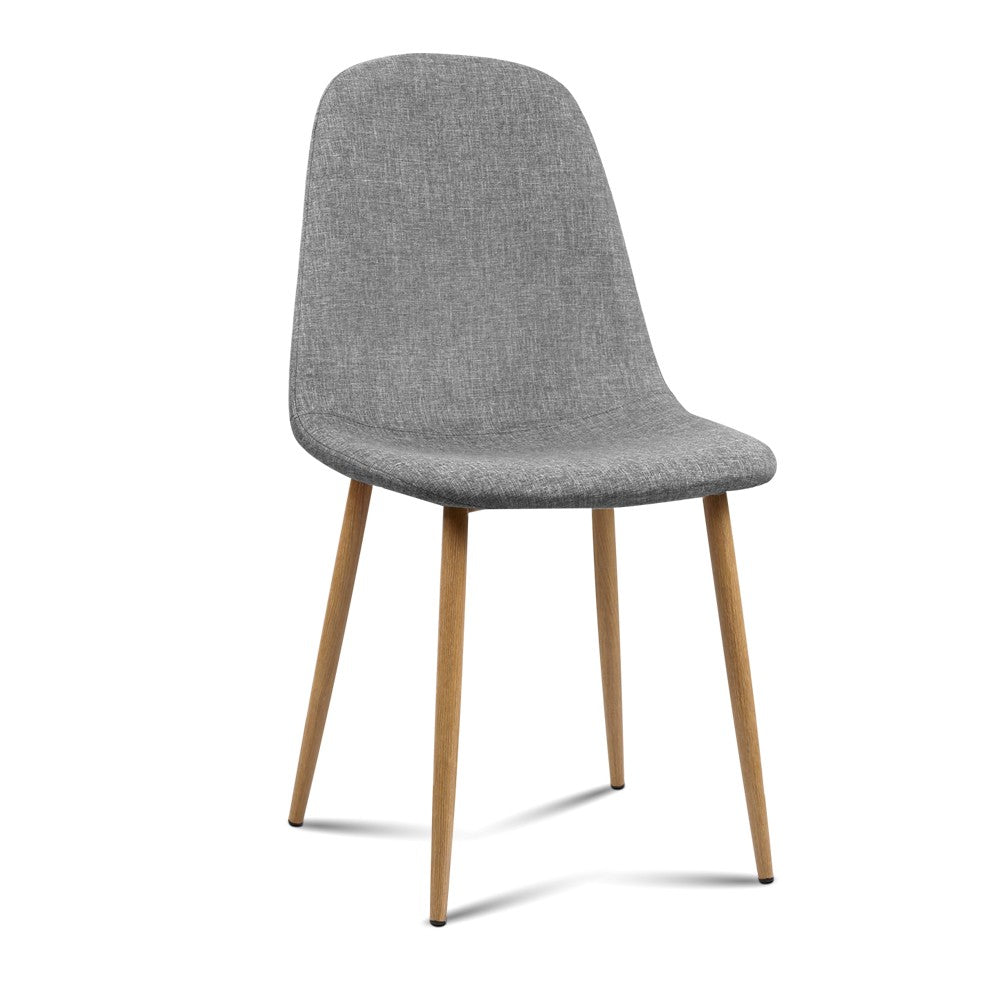 Curved Back Dining Chair - Grey Fabric - NA01DC-GY