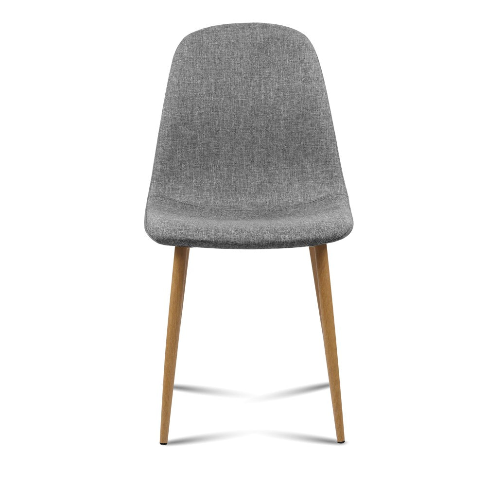 Curved Back Dining Chair - Grey Fabric - NA01DC-GY