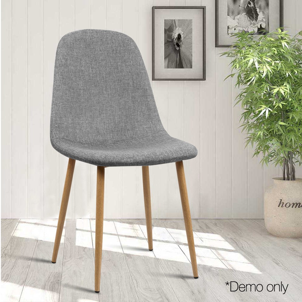 Curved Back Dining Chair - Grey Fabric - NA01DC-GY