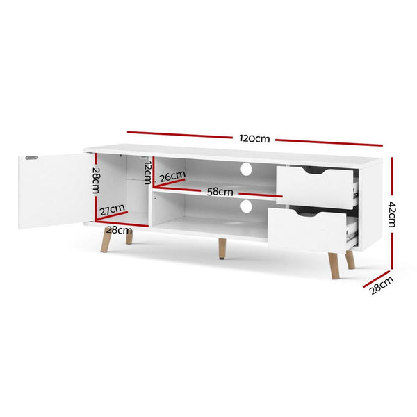 120cm SCAN Entertainment Unit with two drawers and one cabinet