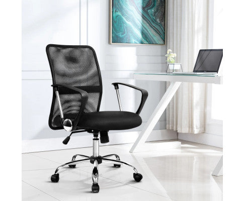 Mesh Office Chair Executive Mid Back Black - 8009L