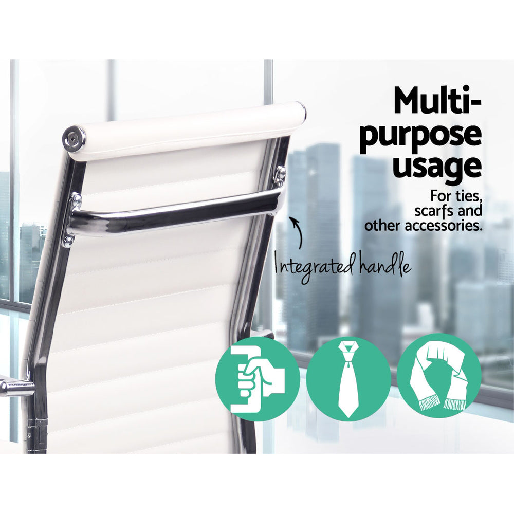 Office Chair PU Leather High Back White - H8147