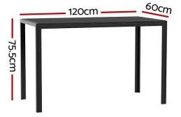 120cm Black Dining Set