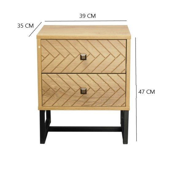 Herringbone pattern Bedside Table - FSD03BS