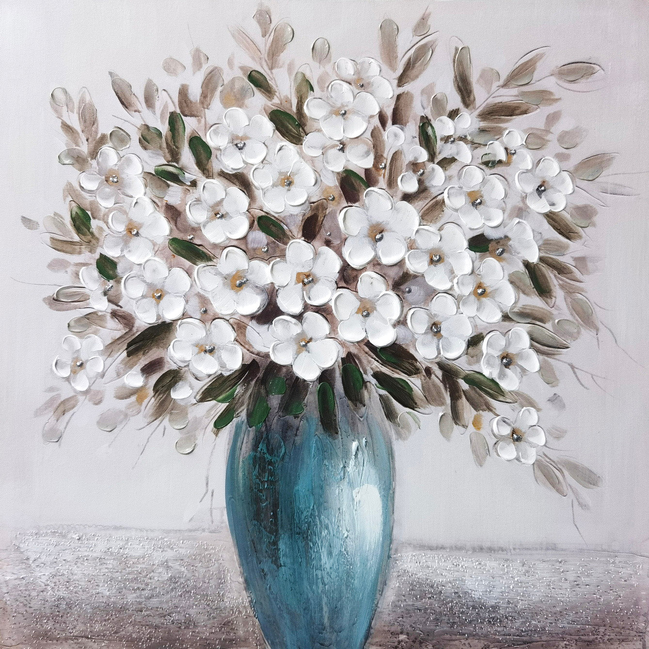 Flowers in Vase Hand Painting Picture WF1732A 60x60x3cm