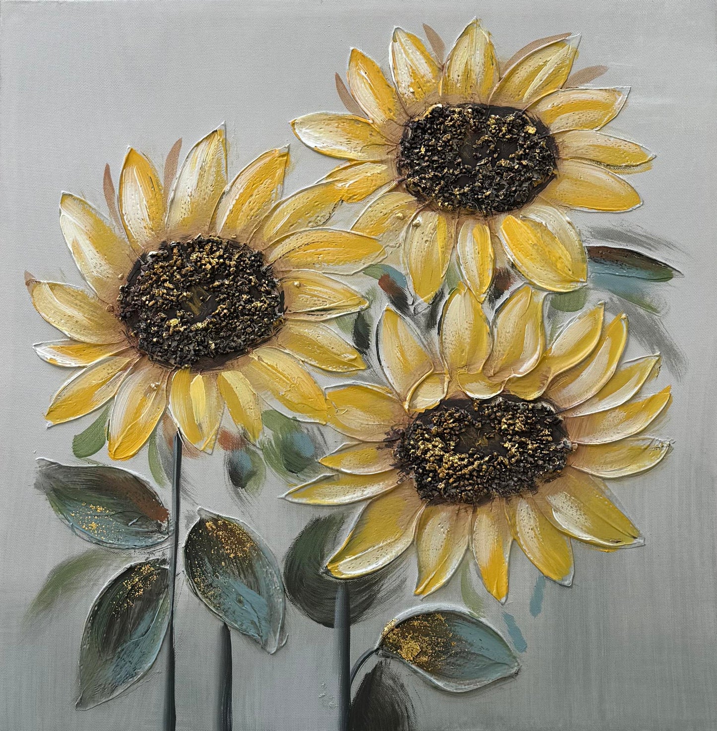 Sun Flower Hand Painting Picture WF1790B 60x60x3cm