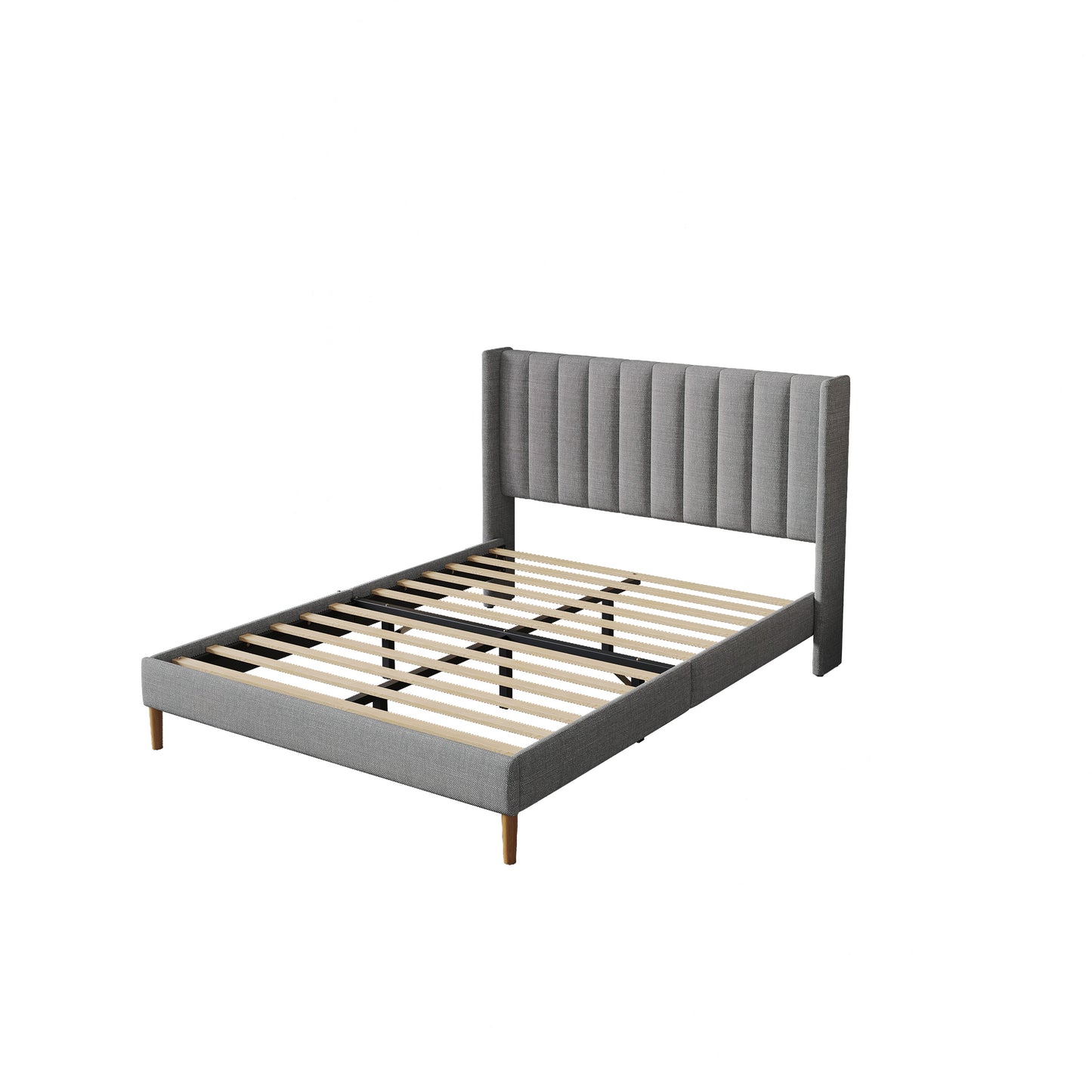 Anka Accordion Bed Frame - Grey Fabric