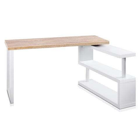 140cm Snack Shelf Desk - Oak & White - NA140SDK-OA